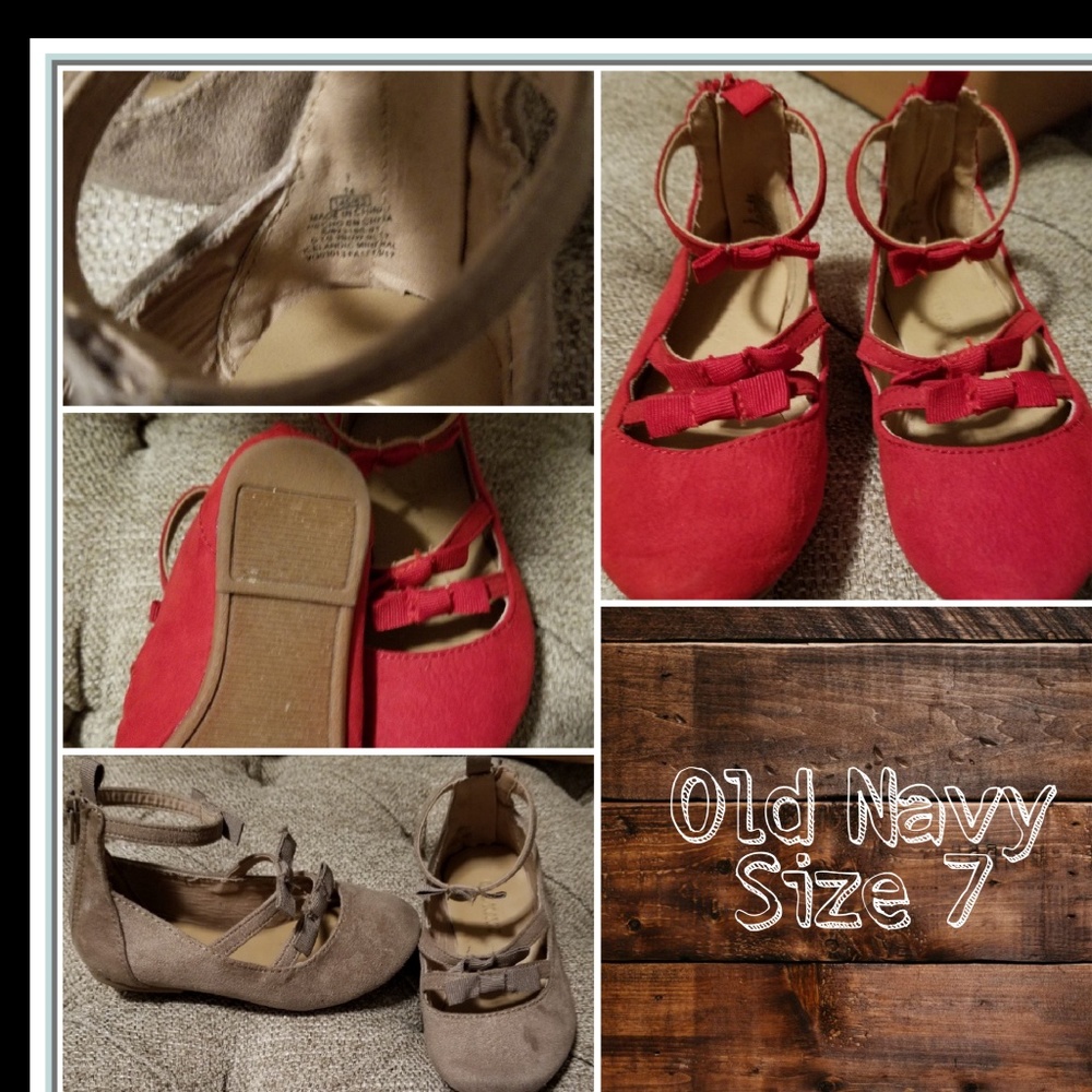 Tan & Red Flats, toddler 7